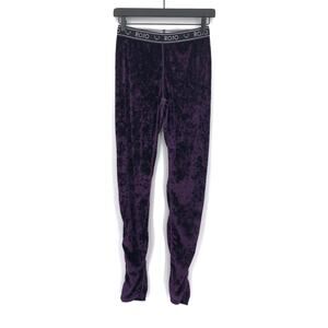 ROJO OUTERWEAR Velvet Full Length Base Layer Legging Pant Purple AUS 10 (US S/6)